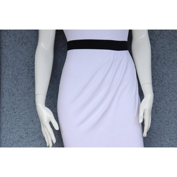 Bebe Women's Size Small White Dress Asymmetrical Strap Pleated Midi Nordstrom - Picture 10 of 13